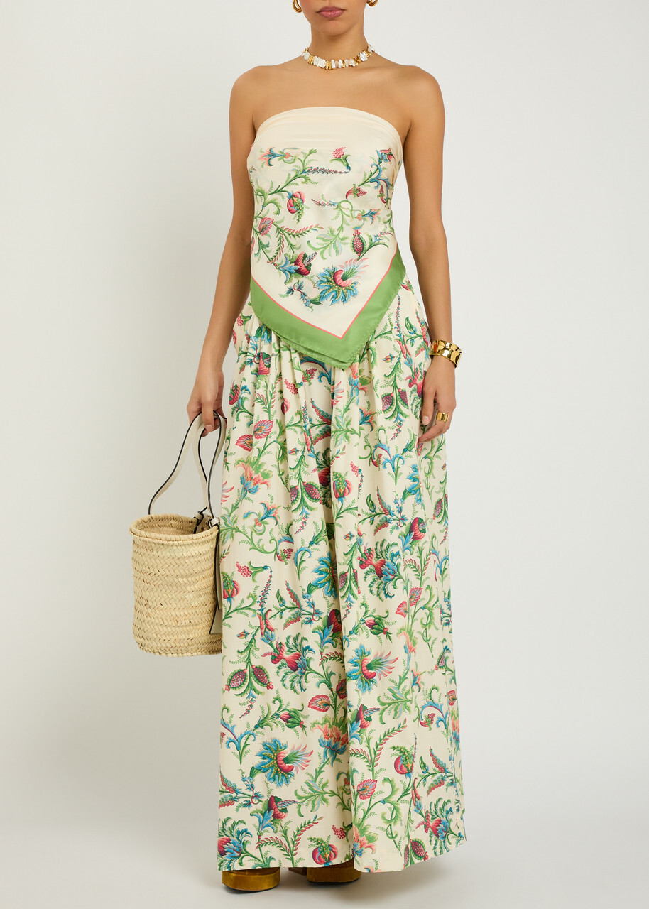 Etro Floral-print Cotton-poplin Maxi Skirt Multicoloured 1