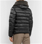 Ten C - Shearling-Trimmed Quilted Shell Down Liner - Black