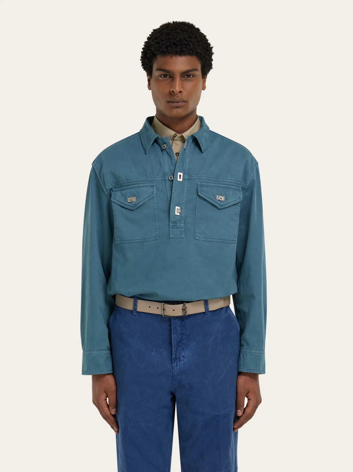 Ferragamo Mens Workwear shirt in Green