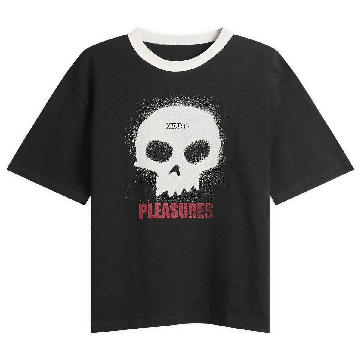Pleasures Men's x Zero Single Skull Heavyweight T-Shirt in Black