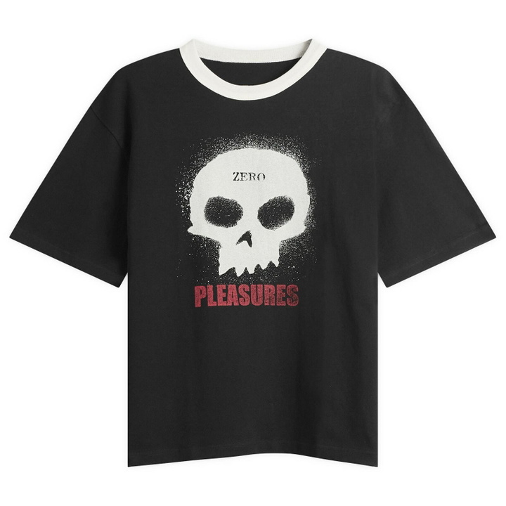 Photo: Pleasures Men's x Zero Single Skull Heavyweight T-Shirt in Black