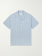 Portuguese Flannel - Prana Camp-Collar Striped Cotton Shirt - Blue