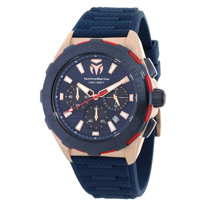 Photo: TechnoMarine Seven Seas Chronograph GMT Quartz Black Dial Mens Watch TM-725025