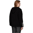 Ann Demeulemeester Black and White Wool Hoodie