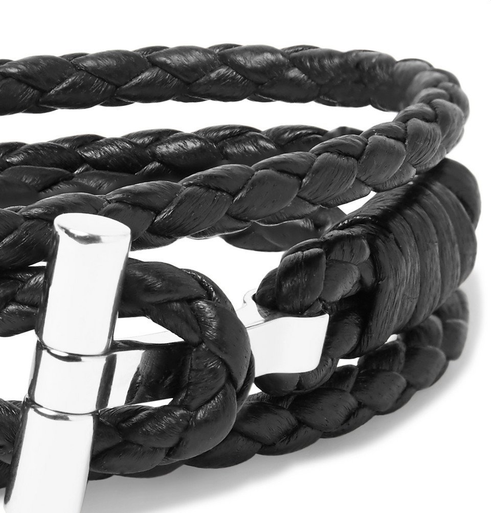 Tom Ford Woven Leather Bracelet - Black