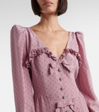 Alessandra Rich Polka-dot ruffled silk midi dress