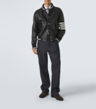 Thom Browne 4-Bar leather bomber jacket