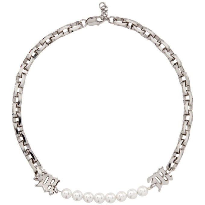 MISBHV Silver Pearl Insert Chain Necklace MISBHV