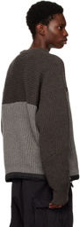 sacai Brown & Gray Sports Mix Sweater