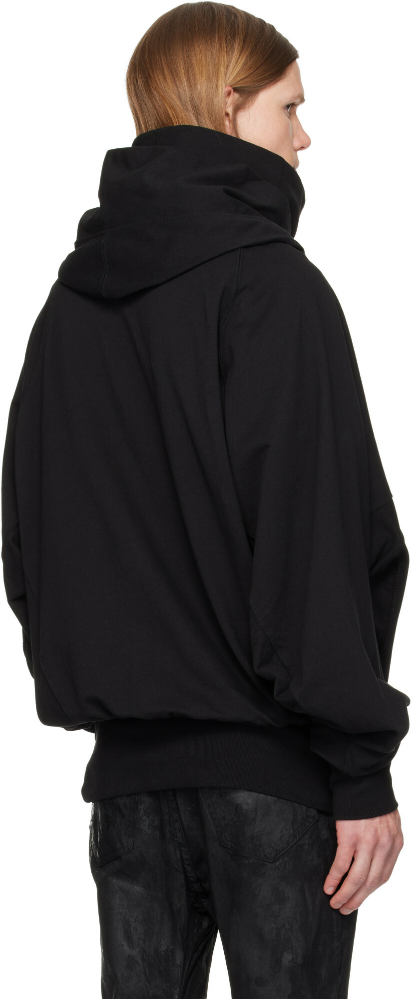Julius Black W Neck Hoodie