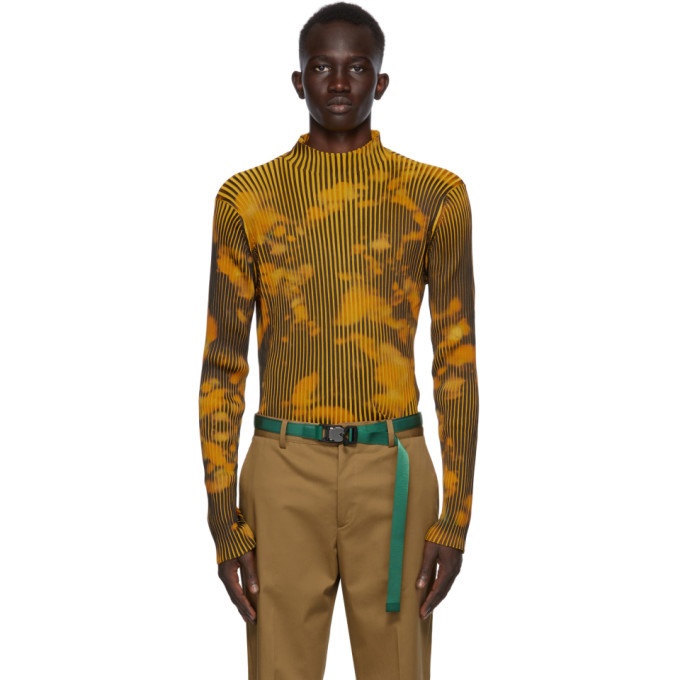 Photo: CMMN SWDN Black and Yellow Ribbed Theo Turtleneck