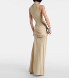 Christopher Esber Fusion ruched faille maxi dress