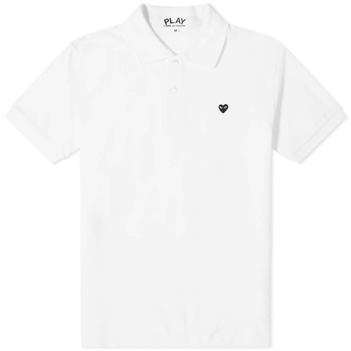 Photo: Comme des Garçons Play Men's Little Black Heart Polo Shirt in White