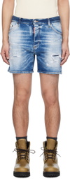 Dsquared2 Blue Light Scarface Wash Bro Denim Shorts