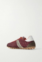 Maison Margiela - Sprinters Leather and Suede-Trimmed Nylon Sneakers - Burgundy