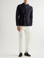 Lardini - Unstructured Double-Breasted Wool Blazer - Blue