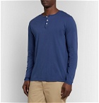 Hartford - Cotton-Jersey Henley T-Shirt - Blue