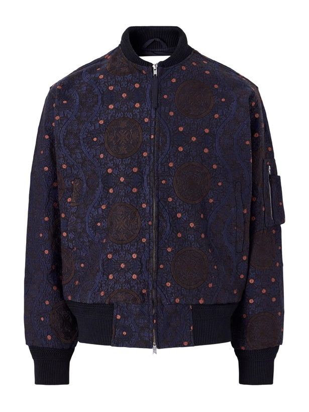 Photo: Kardo - Max Embroidered Cotton Bomber Jacket - Blue
