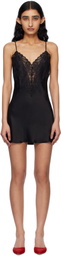 GUIZIO Black Nova Slip Minidress
