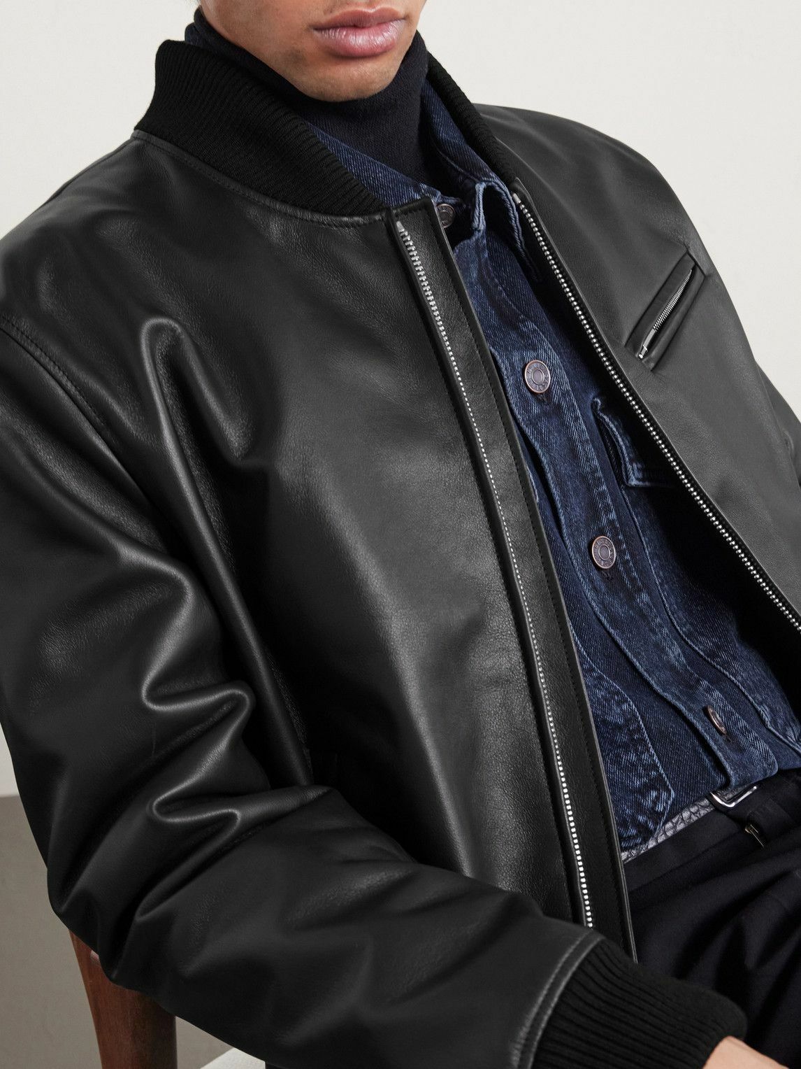 Gabriela Hearst - Gregory Leather Bomber Jacket - Black