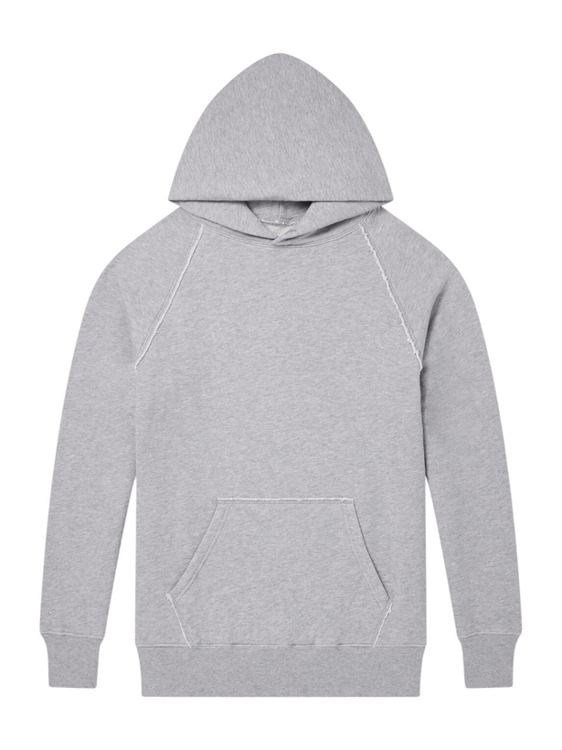 Photo: Fortela - Distressed Cotton-Jersey Hoodie - Gray