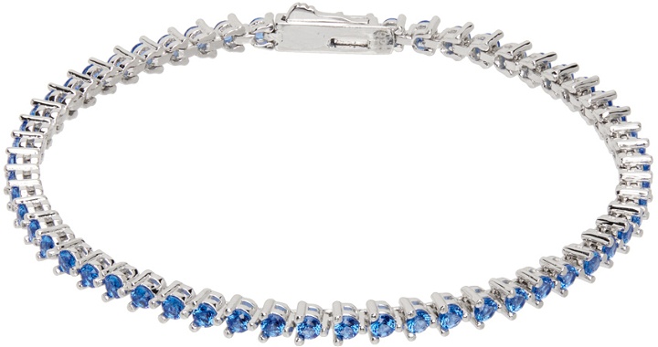 Photo: Numbering SSENSE Exclusive Silver & Blue #3910 Bracelet