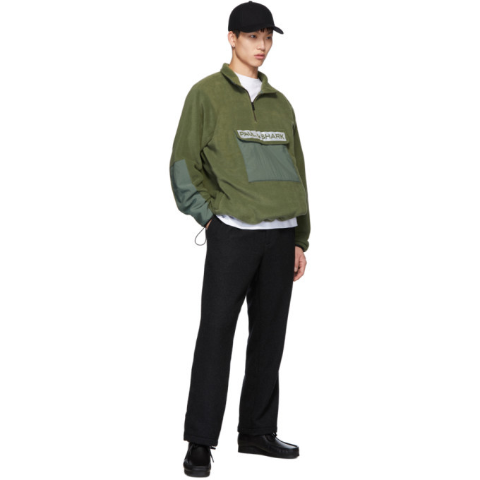 LQQK Studio for Paul and Shark Khaki Fleece Zip-Up Sweater