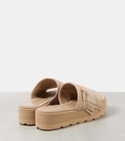 Gianvito Rossi Fringed suede platform slides