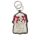 GANNI Women's Dog Bow Keyring in Black 