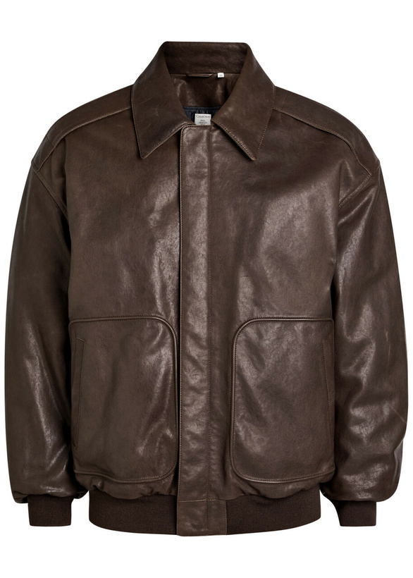 Photo: Calvin Klein Quilted Leather Jacket Brown