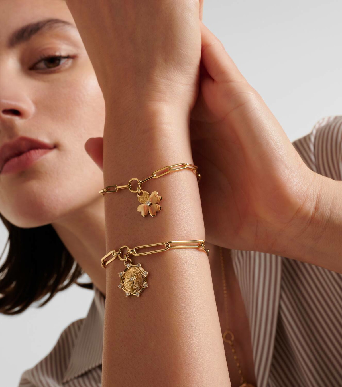 Foundrae Spark Love 18kt gold chain bracelet with diamonds