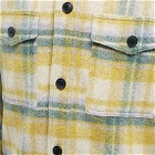 Isabel Marant Men's Gervon Check Wool Overshirt in Yellow/Green