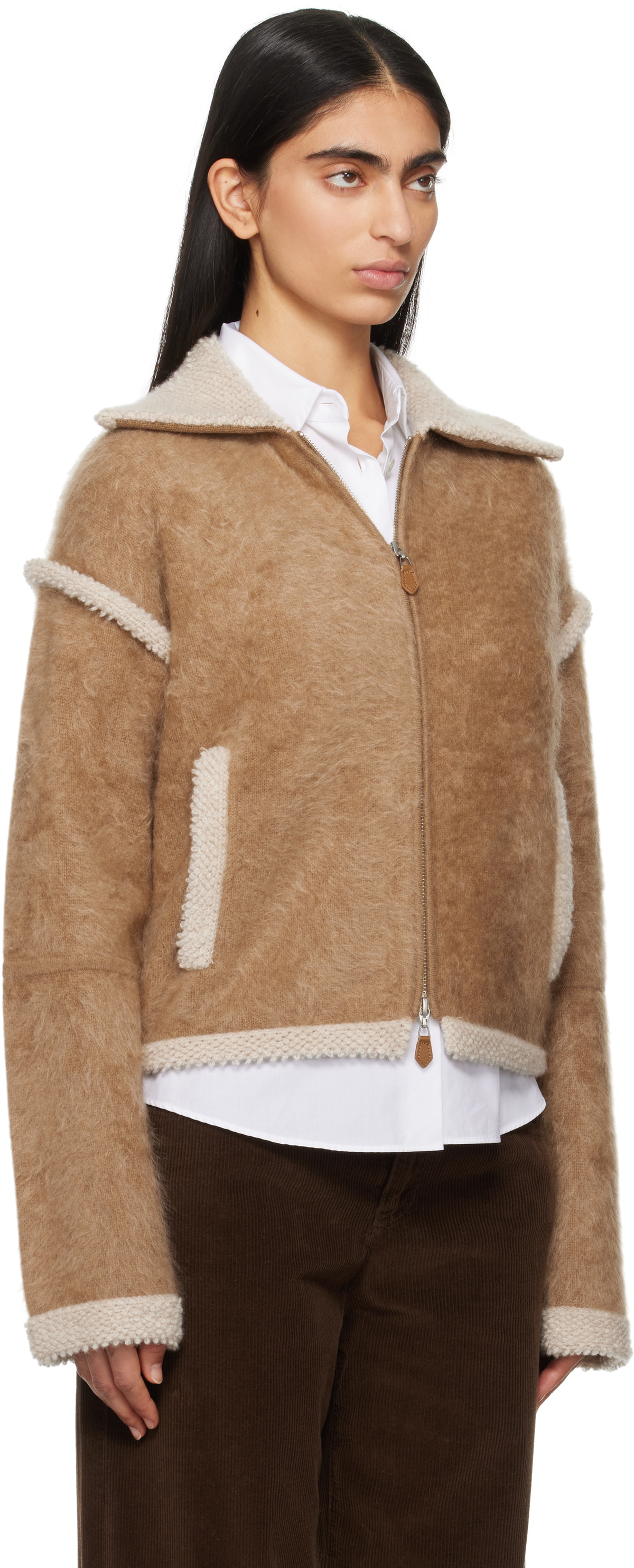 Guest in Residence Tan Grizzly Bomber Jacket