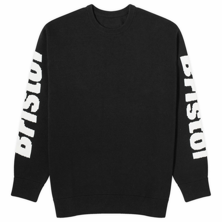 Photo: F.C. Real Bristol Men's Authentic Sleeve Logo Sweater in Black
