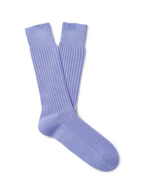 Photo: TOM FORD - Ribbed Cotton Socks - Purple