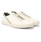 Rick Owens - Geotrasher Suede-Trimmed Leather Sneakers - Off-white