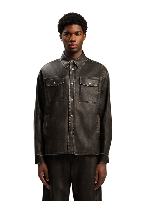 Photo: Palm Angels Curved Logo Coated Overshirt