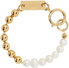 IN GOLD WE TRUST PARIS Gold Ball Chain & Pearls Bracelet