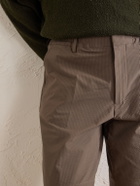 NN07 - Billie Straight-Leg Striped Seersucker Shorts - Brown