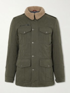 Brunello Cucinelli - Shearling-Trimmed Padded Canvas Jacket - Green