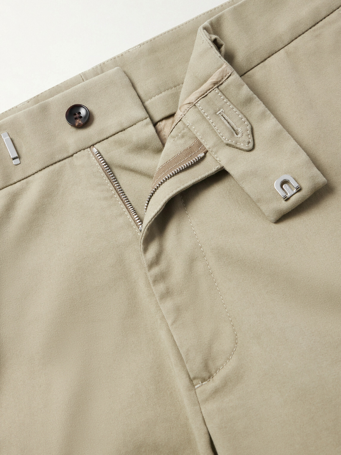 TOM FORD - Tapered Cotton-Blend Twill Trousers - Neutrals