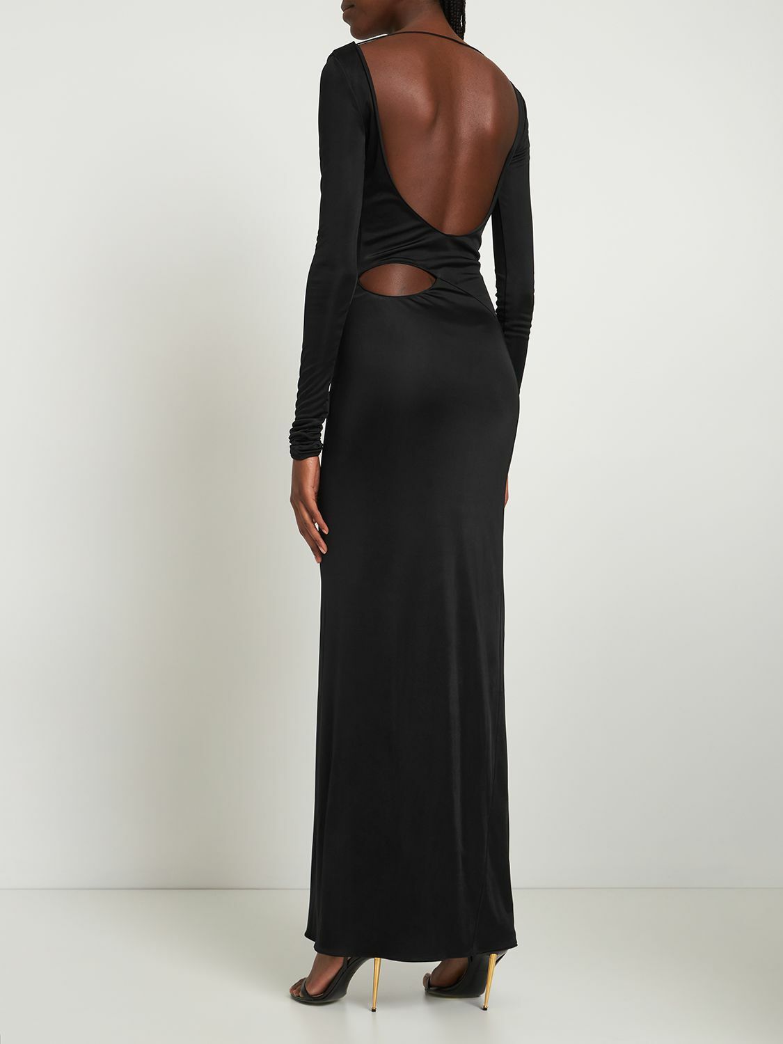 TOM FORD Scoop Neck Cutout Long Jersey Dress TOM FORD