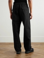 Stone Island - Straight-Leg Logo-Appliquéd Cotton-Ripstop Cargo Trousers - Black