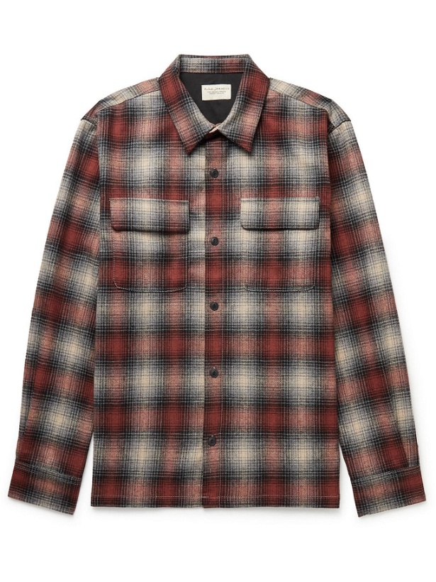 Photo: Nudie Jeans - Sten Checked Wool-Blend Overshirt - Red