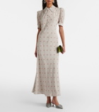 Alessandra Rich Floral polka-dot silk maxi dress