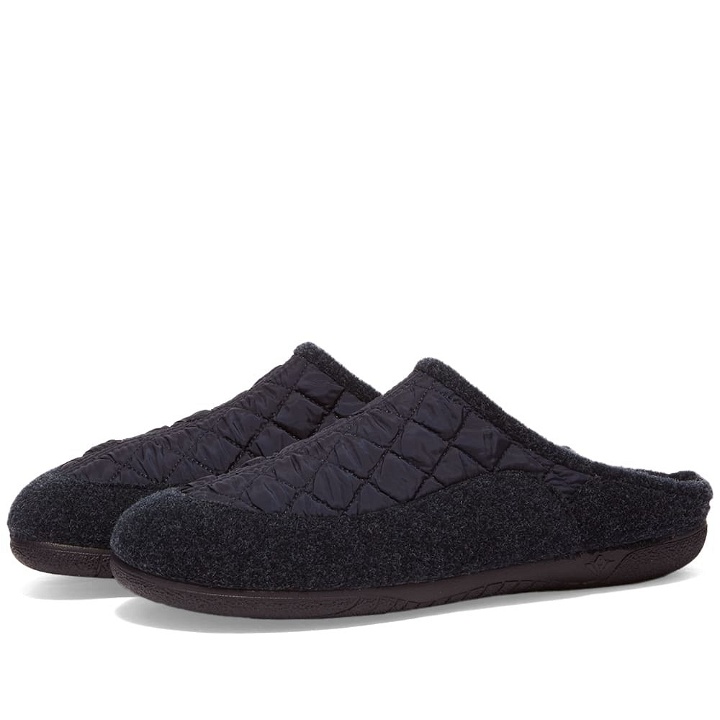 Photo: Guru's Roomshoes Men's Quilted Slip On Houseshoe in Navy