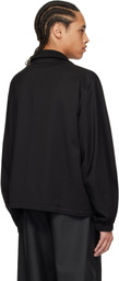 Helmut Lang Black Relaxed Wool Bomber Jacket