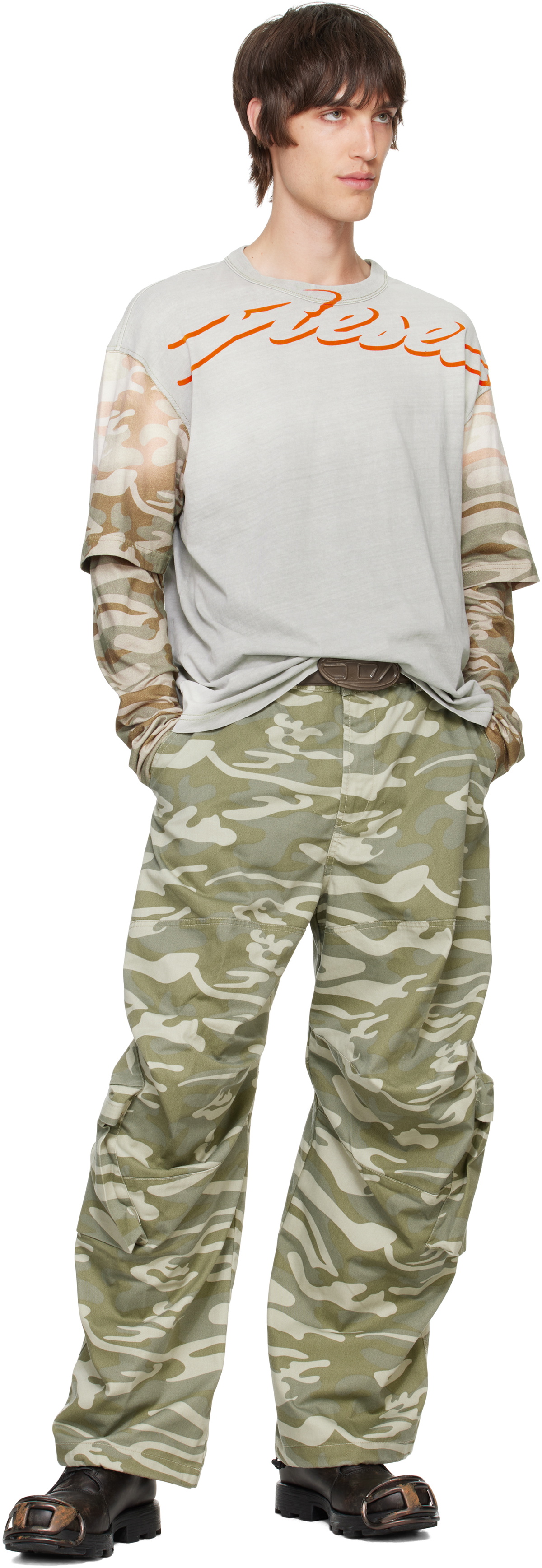 【DIESEL】T-Wesher-Q2 Diesel Gray T-Wesher-Q2 T-shirt Diesel