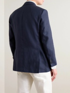 Drake's - Linen Blazer - Blue