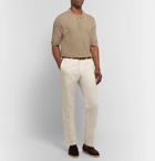 Dunhill - Tussah Silk-Mesh Polo Shirt - Beige